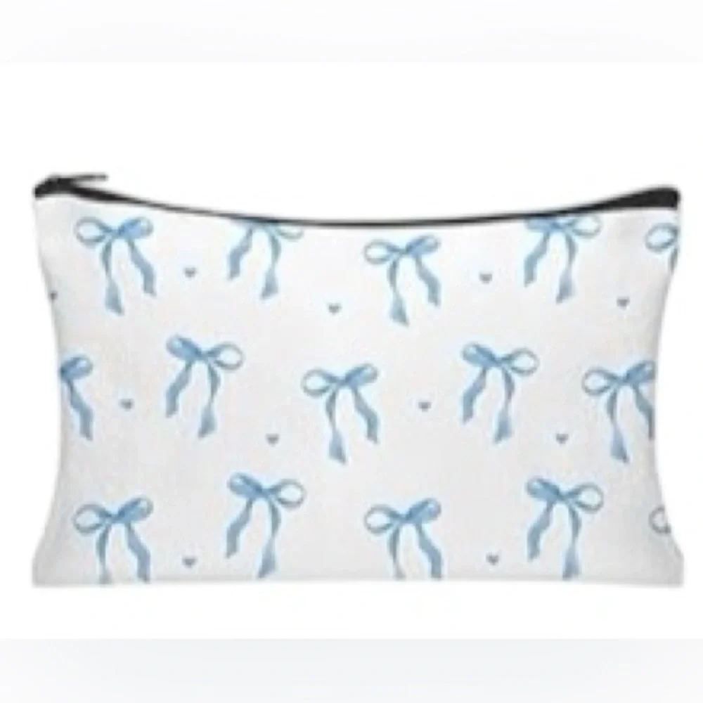 Blue Bow Makeup Bag